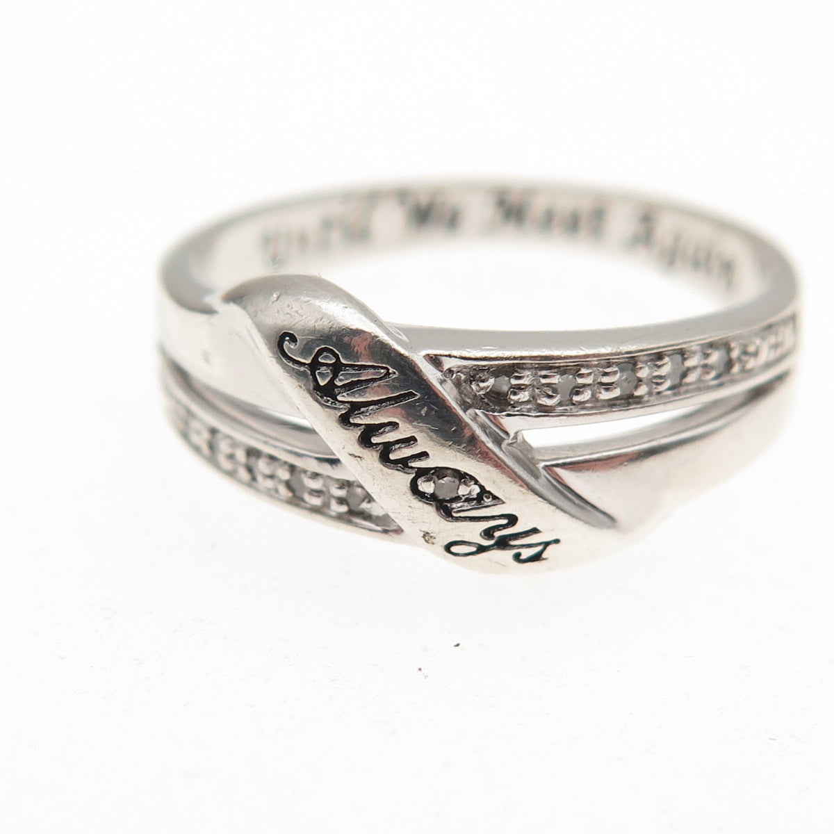 BGE Bradford 925 Sterling Silver Real Diamond Always Promise Ring Size 8.25