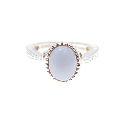 MICHELLE ALBALA 925 Sterling Silver Vintage Real Lavender Agate Ring Size 6