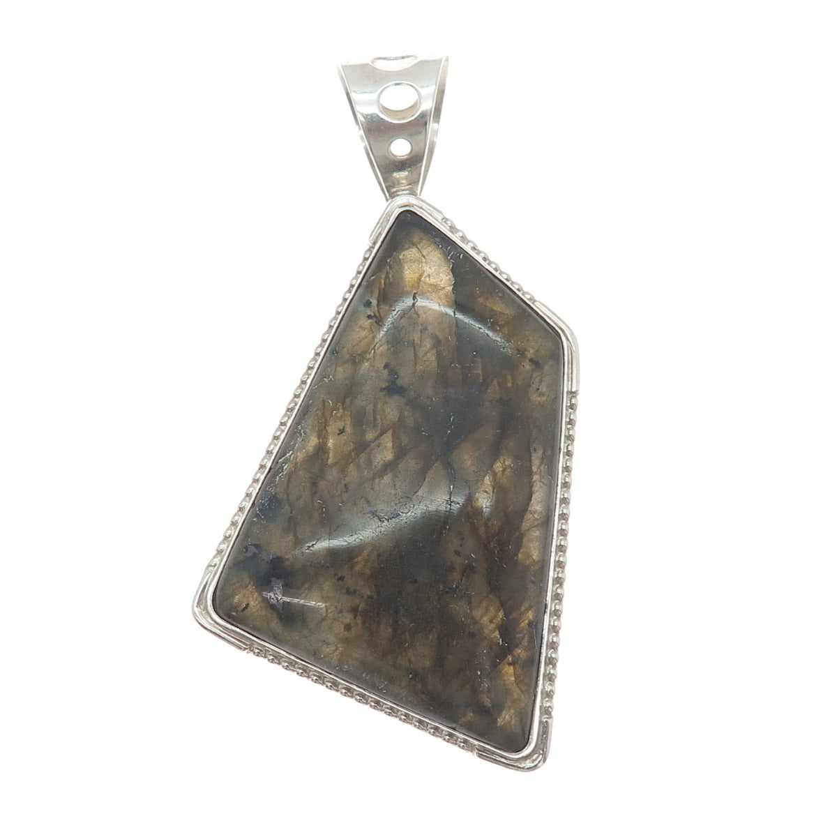 JAY KING DESERT ROSE Sterling Silver Vintage Real Labradorite Modernist Pendant
