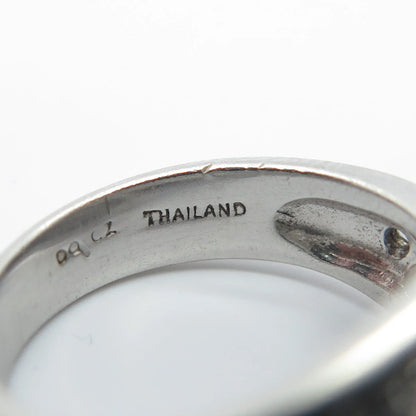 925 Sterling Silver C Z Wide Bypass Ring Size 5