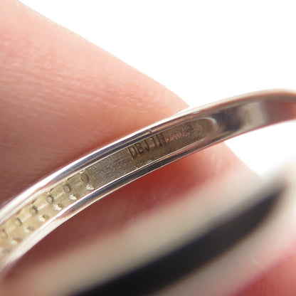 DBJ DEE BERKLE 925 Sterling Silver Real Round-Cut Diamond Accent Ring Size 6