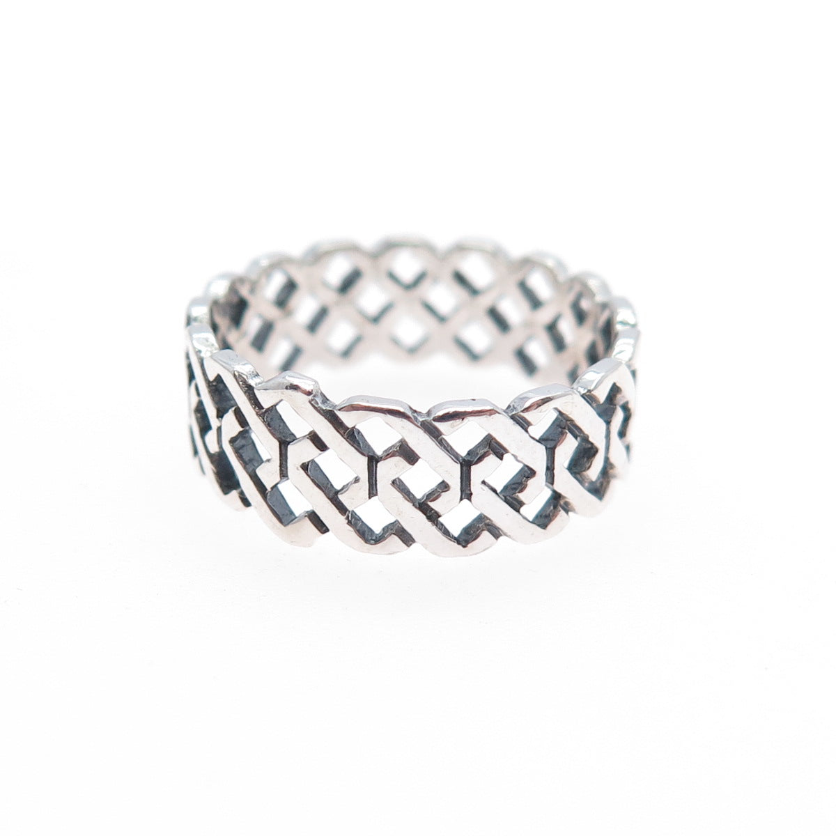 925 Sterling Silver Vintage Celtic Knot Band Ring Size 5