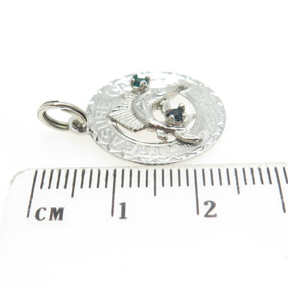 CREA Sterling Silver Antique Art Deco Rhinestone Treasure Cay Bahamas Pendant