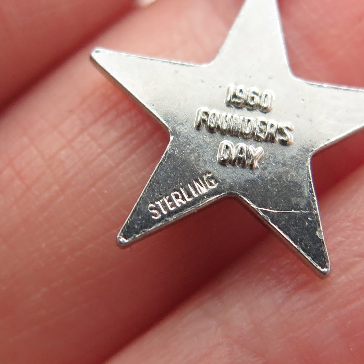 925 Sterling Silver Vintage 1960 Founders Day Beta Sigma Phi Star Charm Pendant