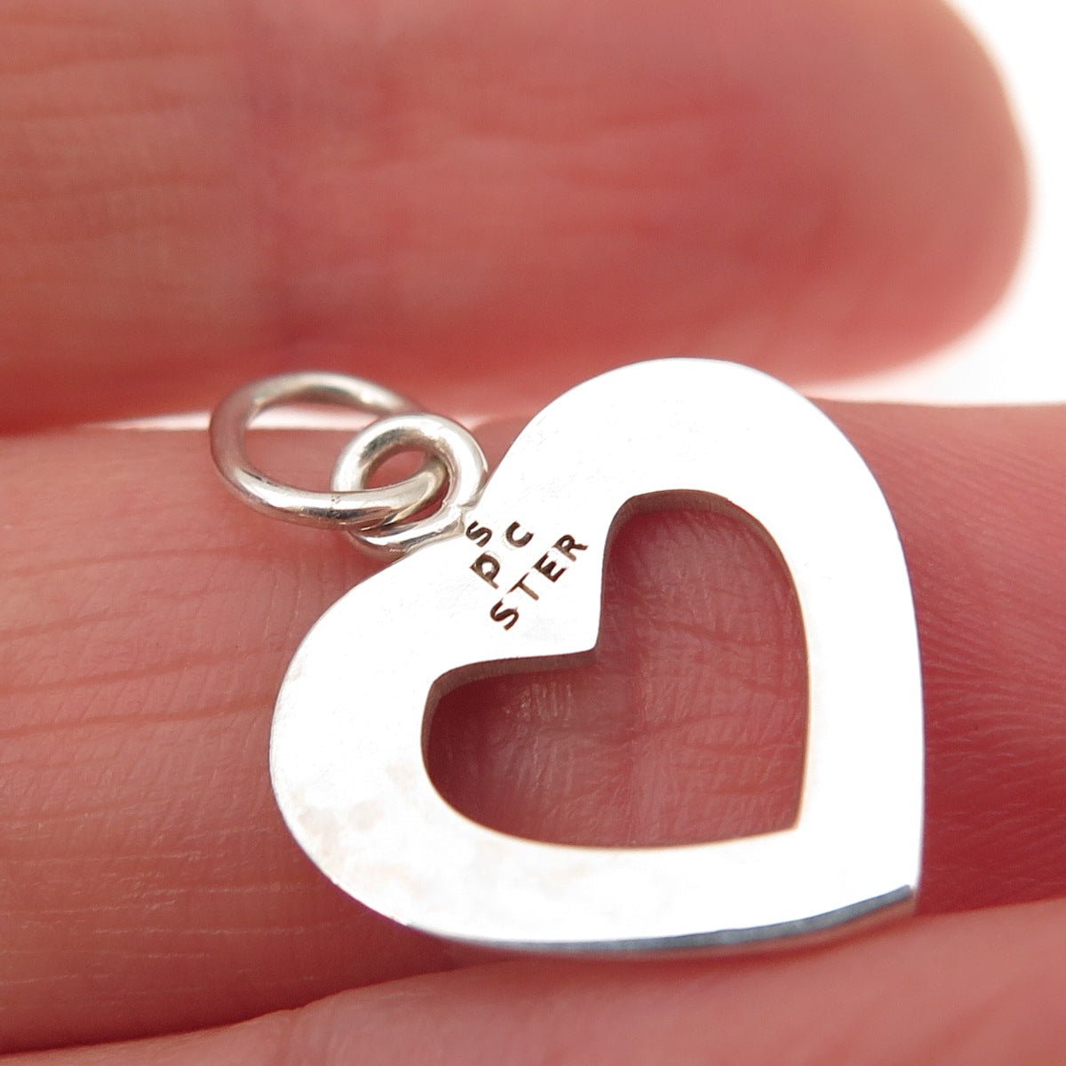 925 Sterling Silver Vintage Real Turquoise Inlay Heart Charm Pendant