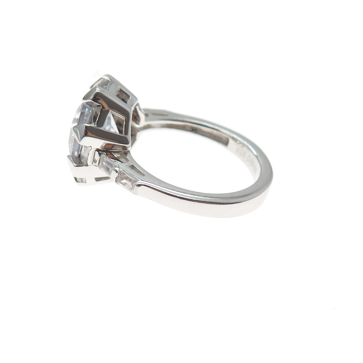 DSMK 925 Sterling Silver Multi-Cut C Z Engagement Ring Size 7.25
