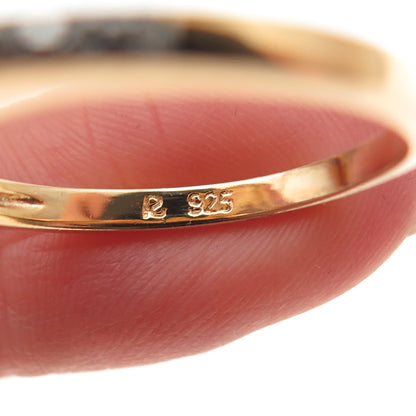 ROSS SIMONS 925 Sterling Gold Plated Real Diamond Accent Blue Topaz Ring Size 9