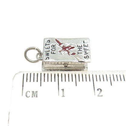 925 Sterling Silver Antique Enamel Sweets For The Sweet Box Minimalist Pendant