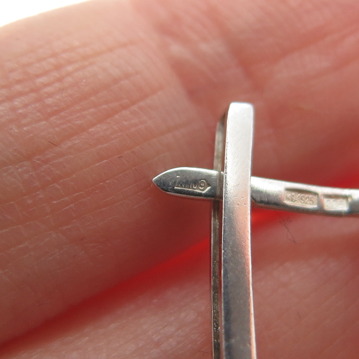 925 Sterling Silver & 9K Gold Vintage European Round-Cut C Z In & Out Earrings