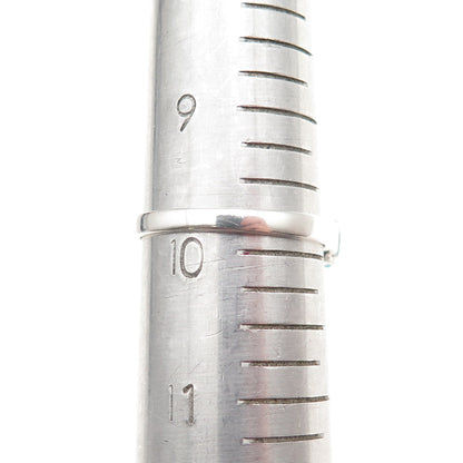 AVON 925 Sterling Silver Vintage Real Jade & Blue Topaz Ring Size 10