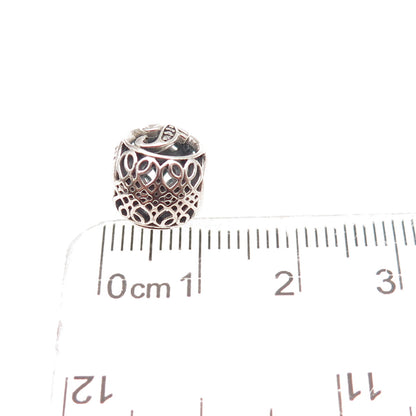 Pandora 925 Sterling Silver C Z Letter F Initial Slide Bead Charm