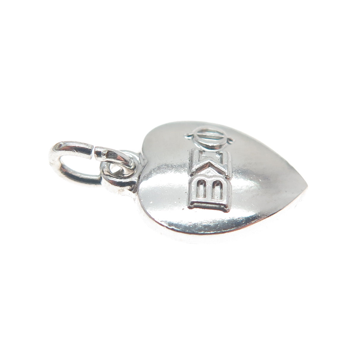 925 Sterling Silver Vintage 1963 Beta Sigma Phi Heart Minimalist Charm Pendant
