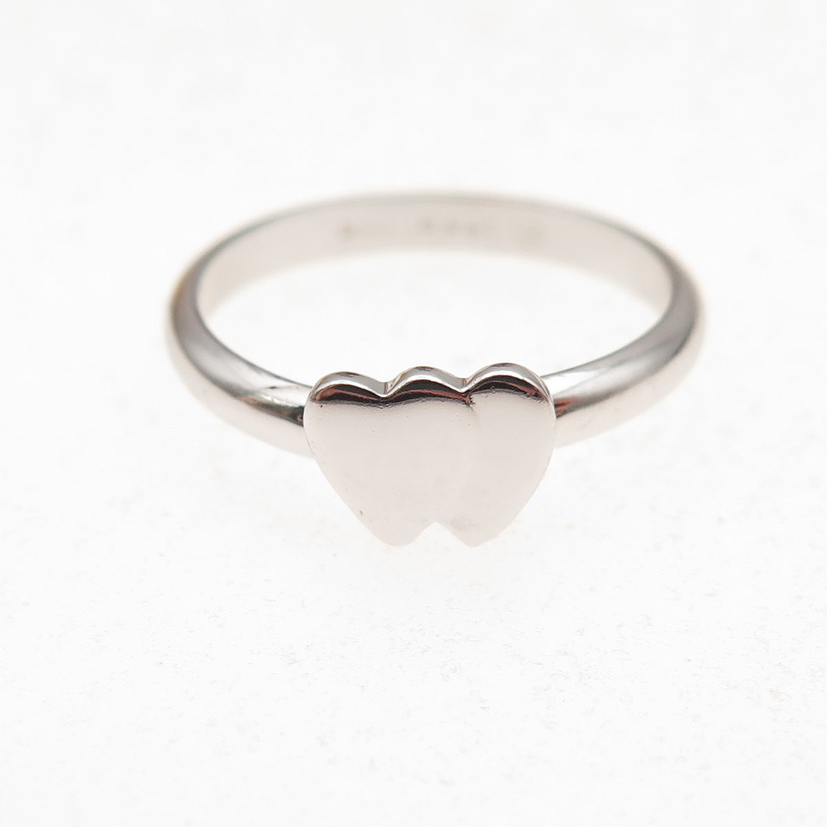 Danecraft 925 Sterling Silver Vintage Couple Heart Ring Size 5.25