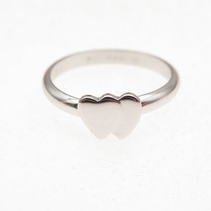 Danecraft 925 Sterling Silver Vintage Couple Heart Ring Size 5.25