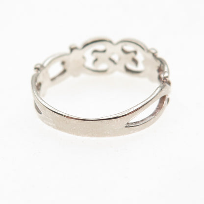 Charles Winston 925 Sterling Silver Vintage Heart Oxidized Ring Size 7.5