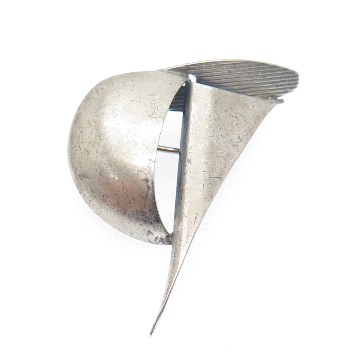 BEAU 925 Sterling Silver Antique Art Deco Sailboat Pin Brooch