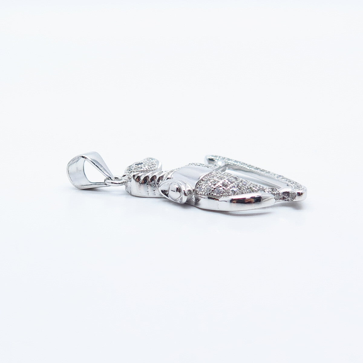 925 Sterling Silver C Z Rocking Horse Pendant