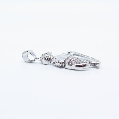 925 Sterling Silver C Z Rocking Horse Pendant