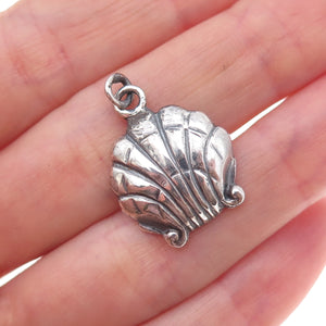 Carl Poul Petersen 925 Sterling Silver Antique Art Deco Seashell Charm Pendant