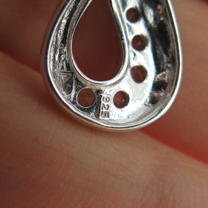 925 Sterling Silver Real Diamond Accent & White Topaz Infinity Slide Pendant