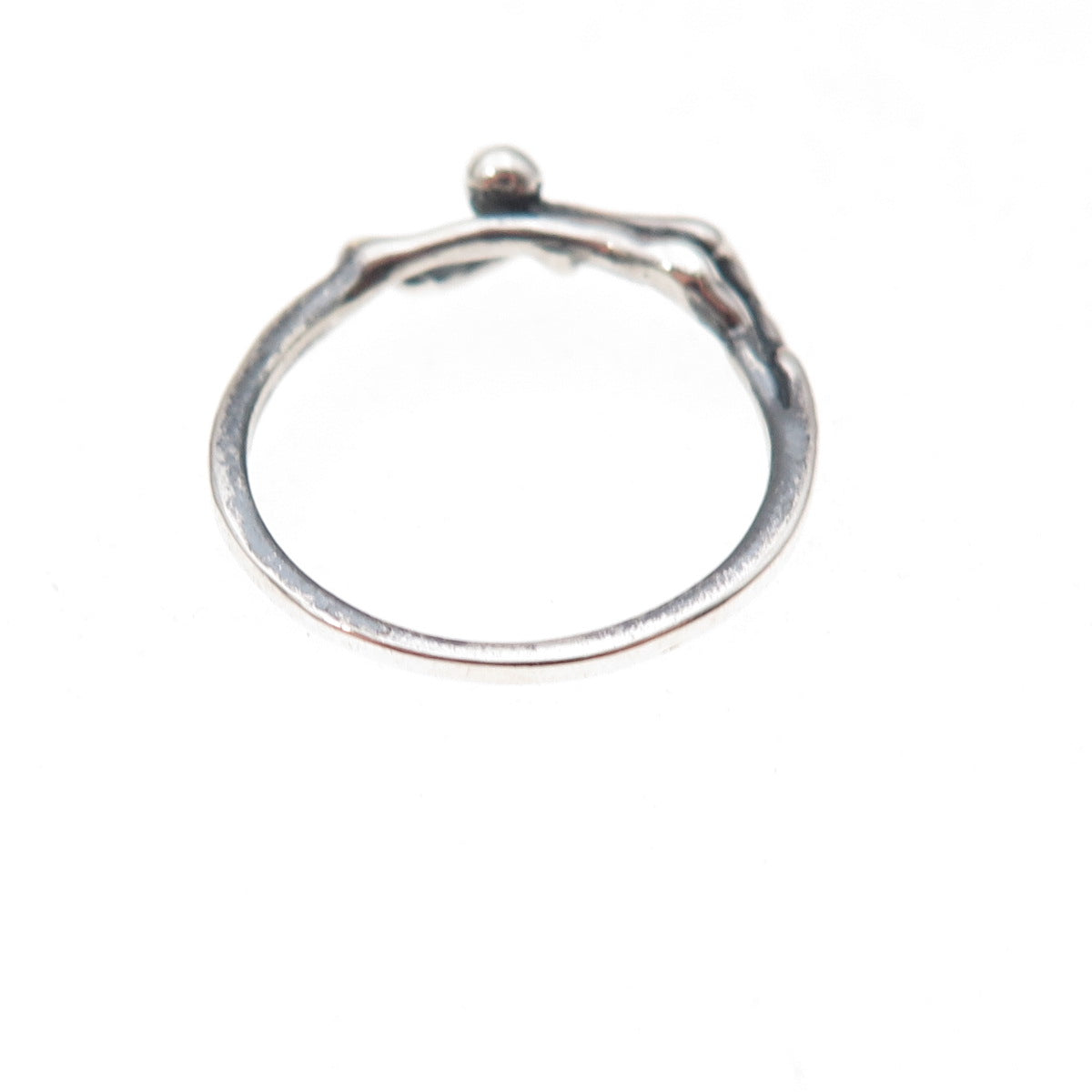 925 Sterling Silver Vintage Heart Erotic Scene Oxidized Ring Size 6