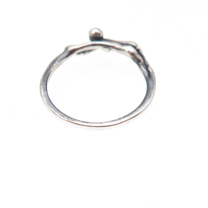 925 Sterling Silver Vintage Heart Erotic Scene Oxidized Ring Size 6