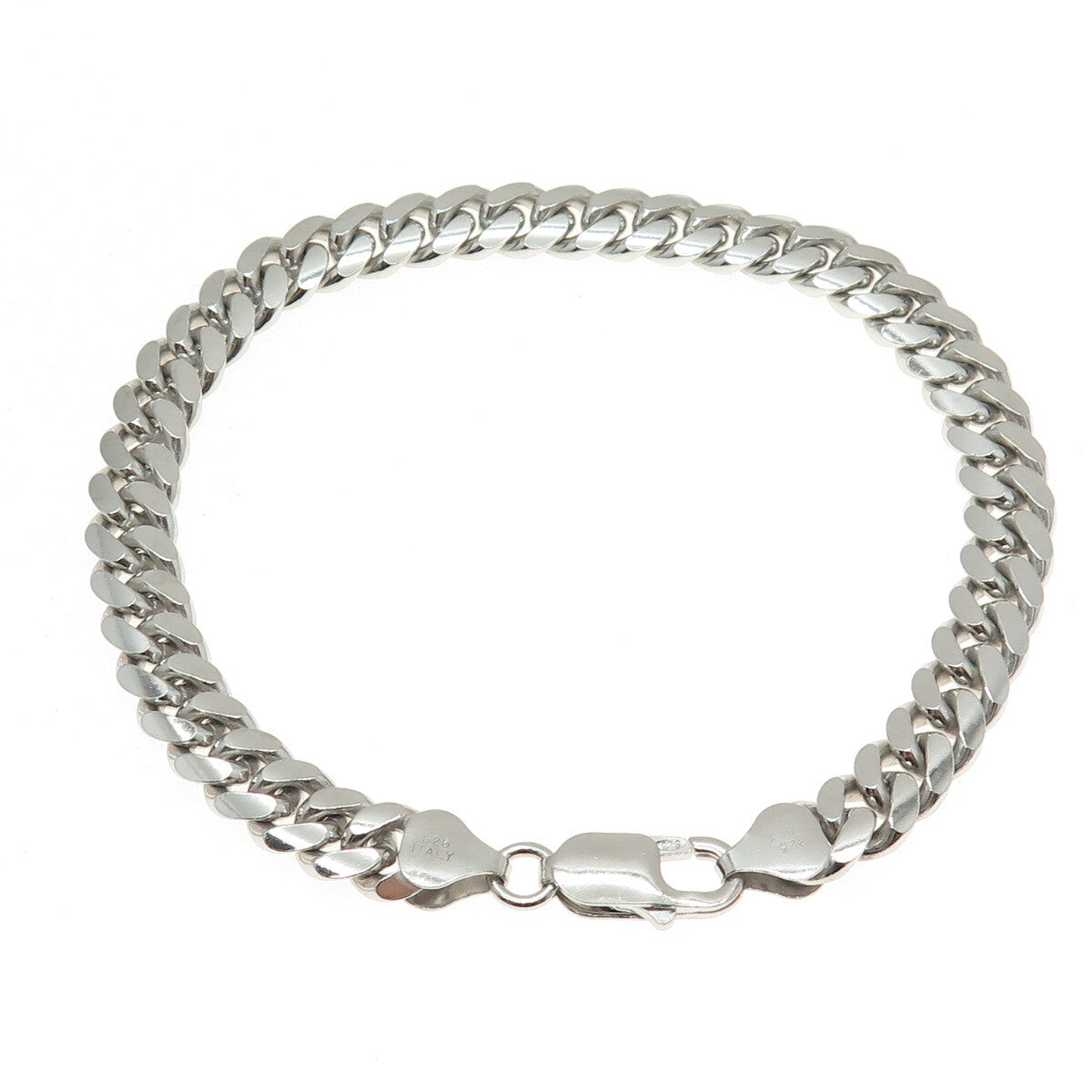 KARIZIA SPA KA-1772 925 Sterling Silver Italy Miami Cuban Link Bracelet 8.75"