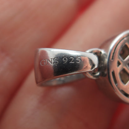 DADWANI 925 Sterling Silver C Z Clubs Playing Card Suits Sparkle Pendant
