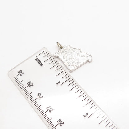 925 Sterling Silver Vintage Kinney "Missouri" State Map Charm Pendant