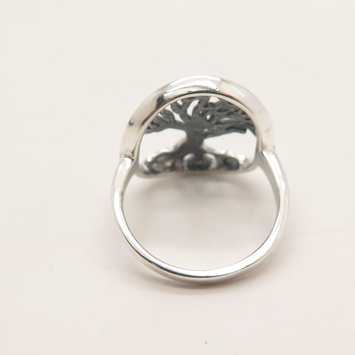 925 Sterling Silver Vintage Tree of Life Ring Size 4.75