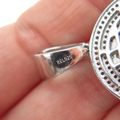 925 Sterling Silver Round-Cut C Z Prayer Hands Sparkle Charm Pendant