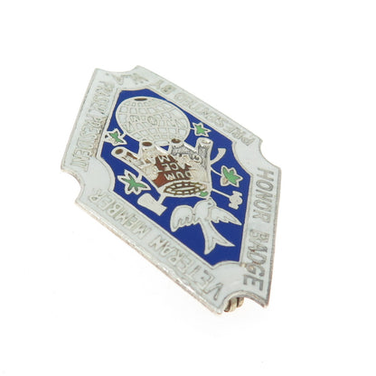 F.M. NOBLE 925 Sterling Silver Antique Honor Veteran Member W.A. Fraser Brooch