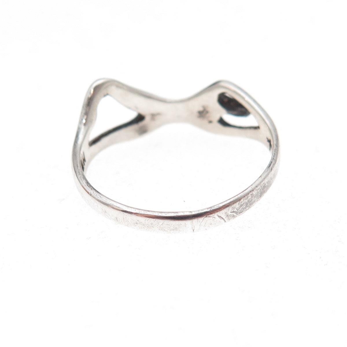 925 Sterling Silver Vintage Mexico Modernist Man Oxidized Ring Size 7.5