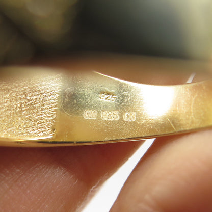 925 Sterling Silver Gold Plated Pave C Z Ring Size 12