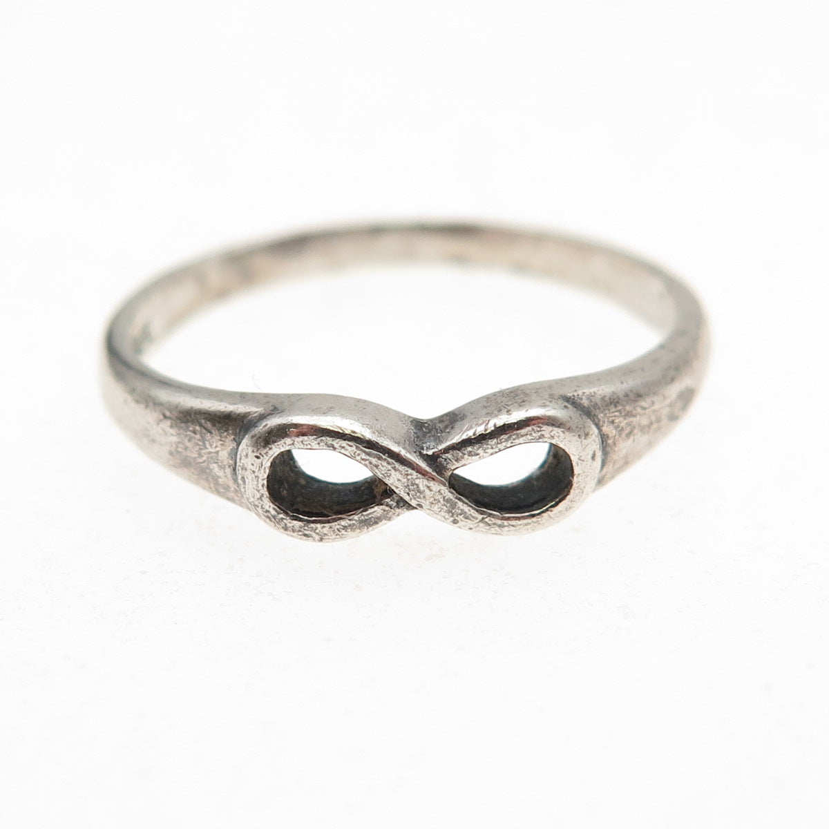 Bee 925 Sterling Silver Vintage Infinity Oxidized Ring Size 7.75
