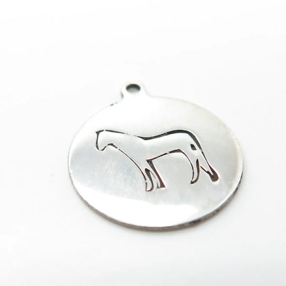 925 Sterling Silver USA Two In Town Horse Charm Pendant