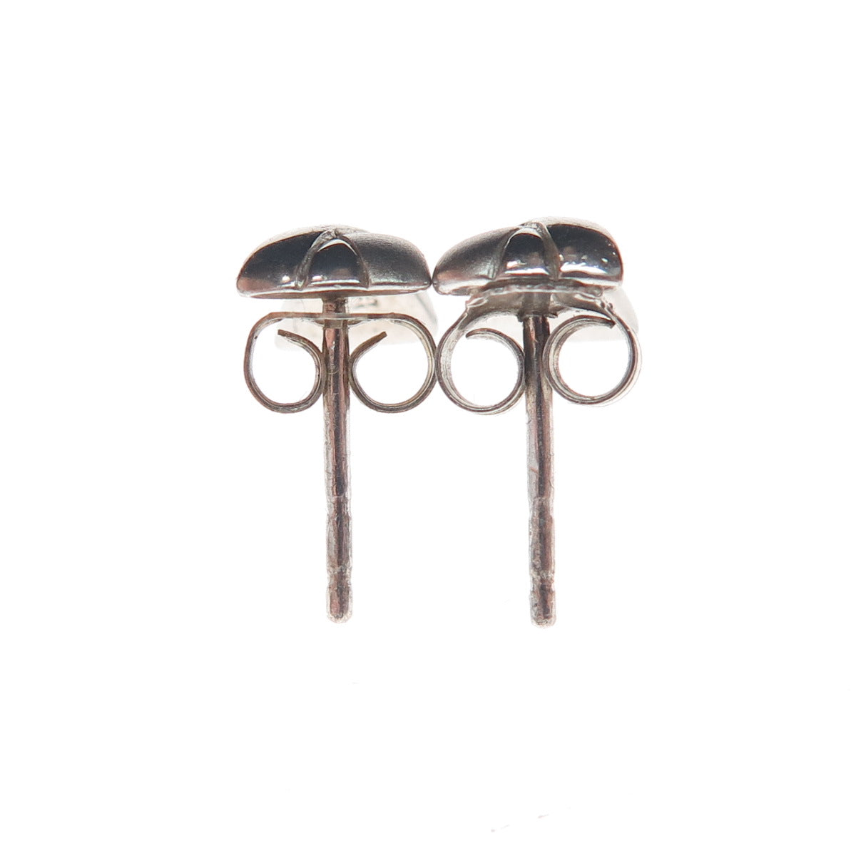 925 Sterling Silver Vintage Real Round-Cut Diamond Modernist X Shape Earrings