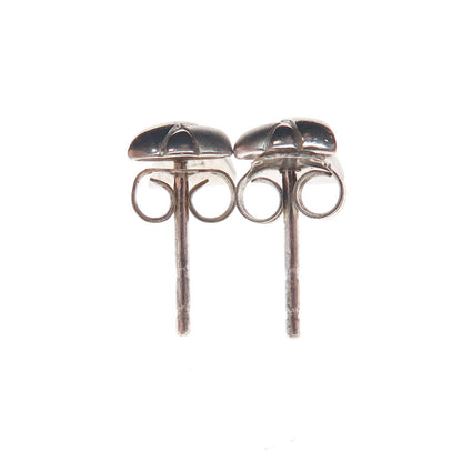 925 Sterling Silver Vintage Real Round-Cut Diamond Modernist X Shape Earrings