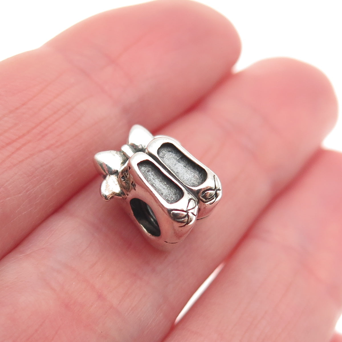 Chamilia 925 Sterling Silver Ballerina Shoes Slide Bead Charm
