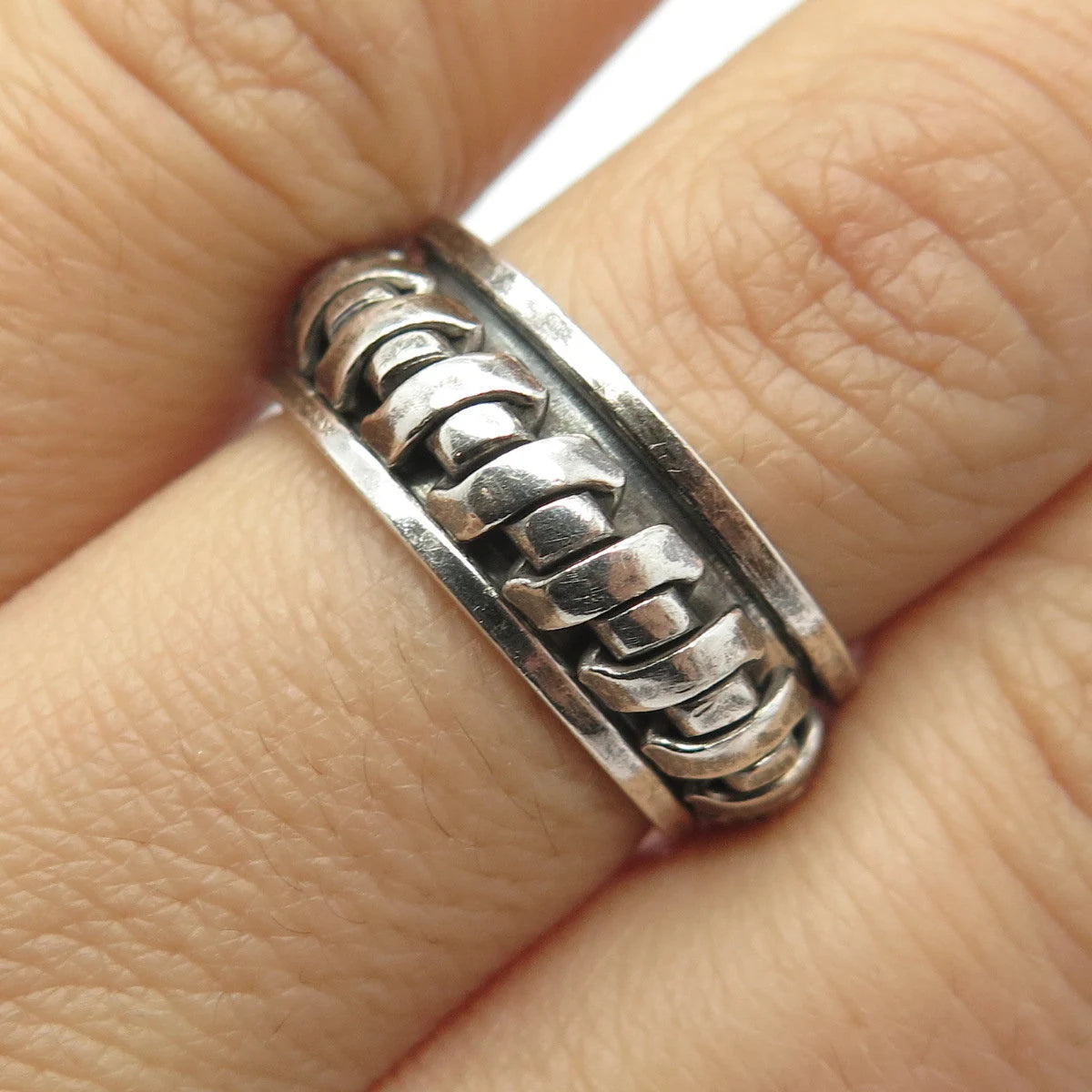 925 Sterling Silver Vintage Rotating Band Ring Size 7.75