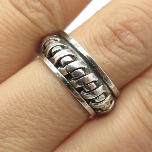 925 Sterling Silver Vintage Rotating Band Ring Size 7.75