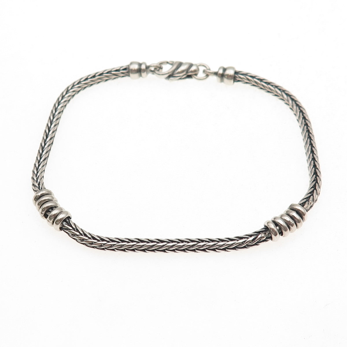 925 Sterling Silver Vintage Spiga Link Bracelet 7"