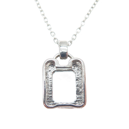 925 Sterling Silver Real Blue & White Topaz Cable Chain Necklace 18-20"