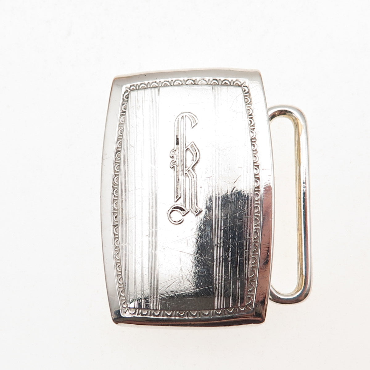 Hickok 925 Sterling Silver Antique Art Deco Letter R Initial Belt Buckle