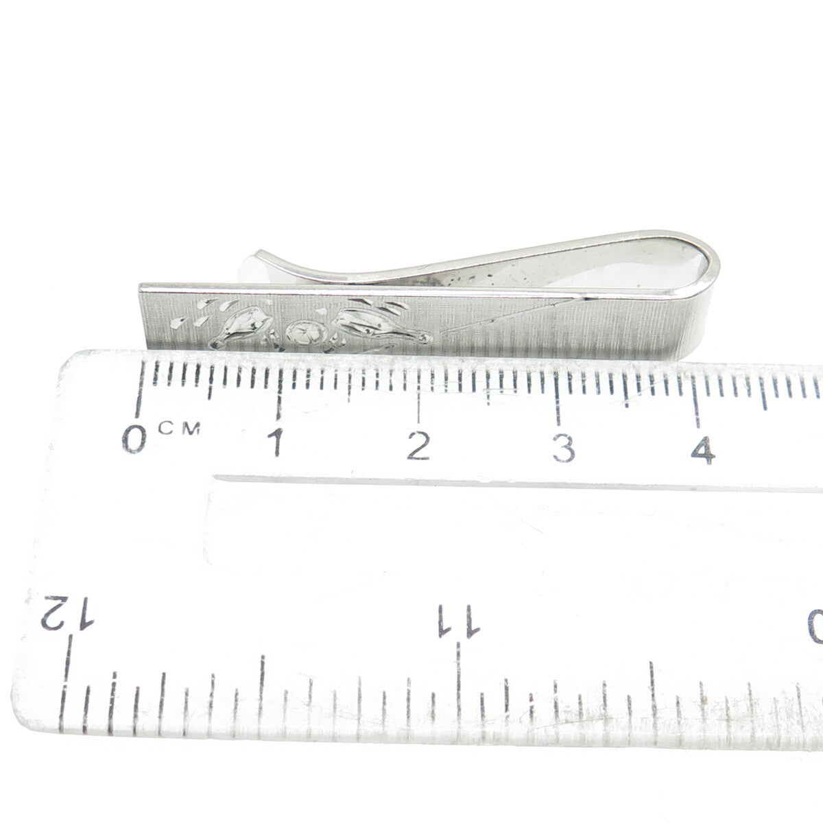 WELLS 925 Sterling Silver Vintage Bowling Tie Clip