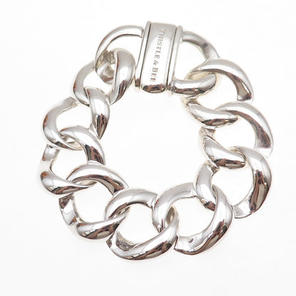 Thistle & Bee 925 Sterling Silver Large Curb Link Bracelet 7.5"