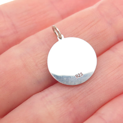 925 Sterling Silver Yellow Enamel Tricky Face Emoji Mini Charm Pendant