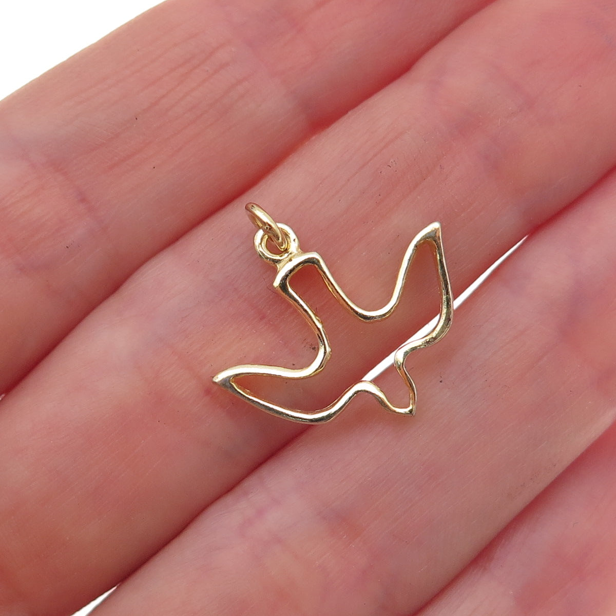 925 Sterling Silver Gold Plated Holy Spirit Charm Pendant