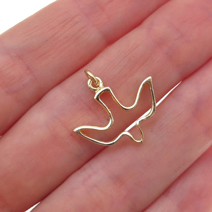 925 Sterling Silver Gold Plated Holy Spirit Charm Pendant