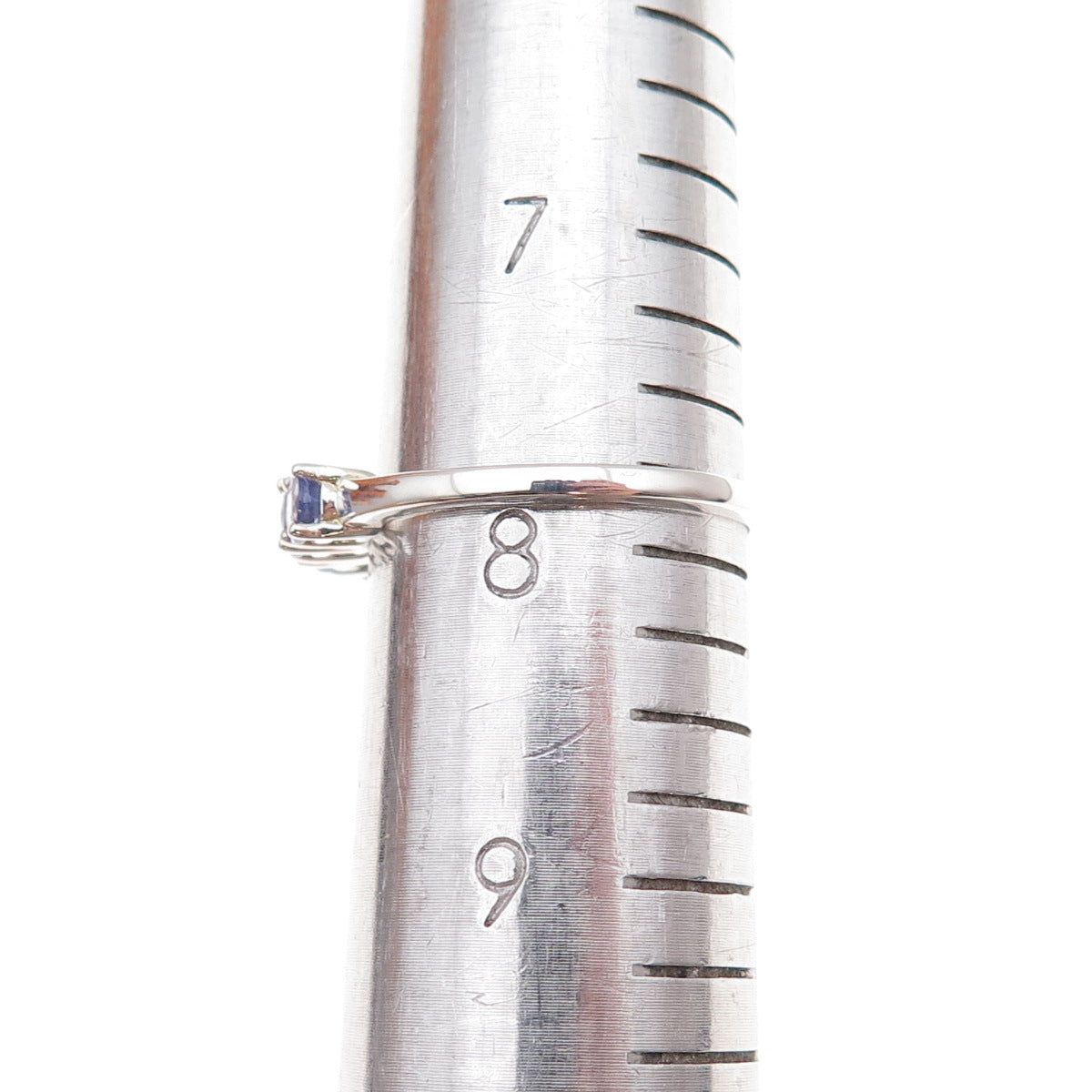 Chuck Clemency 925 Sterling Silver Gold Plated Real Tanzanite Band Ring Size 8